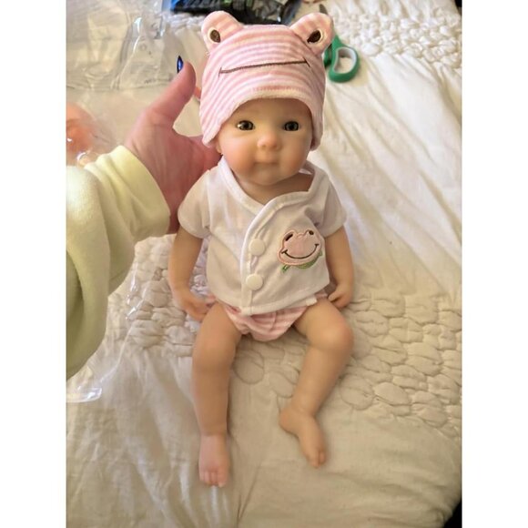 🆕12 inch Realistic Newborn Full Boby Silicone Bettie-Open Mouth Baby Doll Girl - Picture 3 of 11